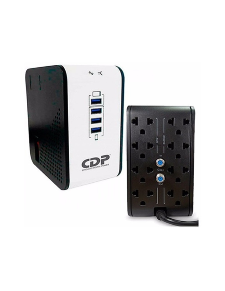 REGULADOR DE VOLTAJE CDP R2CU-AVR1008 1000VA-500W-Entrada-Salida 4 USB