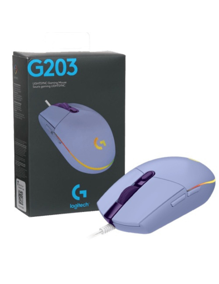 MOUSE LOGITECH G203 GAMERS ALAMBRICO LILA