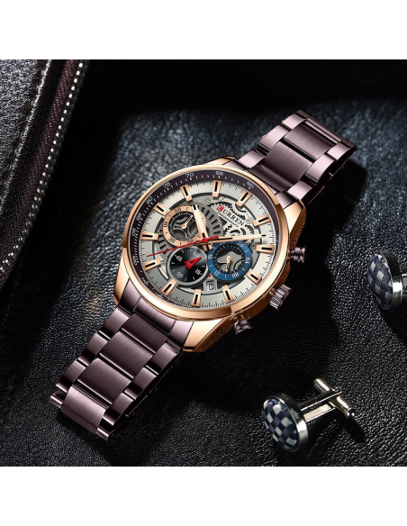 RELOJ CURREN 8391 ACERO INOXIDABLE MARRÓN