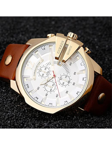 RELOJ CURREN 8176 ESFERA GRANDE CORREA MARRÓN