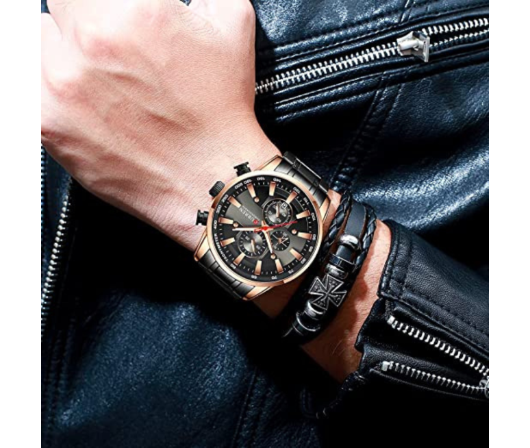 RELOJ CURREN 8351 ACERO INOXIDABLE NEGRO