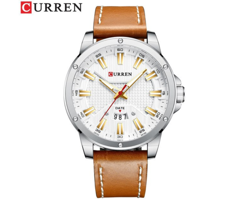 RELOJ CURREN 8376 DE CUARZO ELEGANTE CORREA CAFÉ