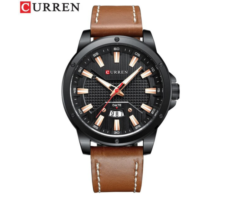RELOJ CURREN 8376 DE CUARZO ELEGANTE CORREA MARRÓN