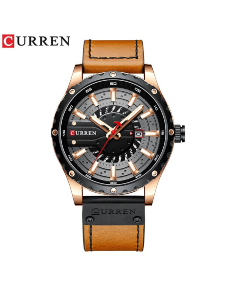RELOJ CURREN 8374 DE CUARZO CORREA CAFÉ