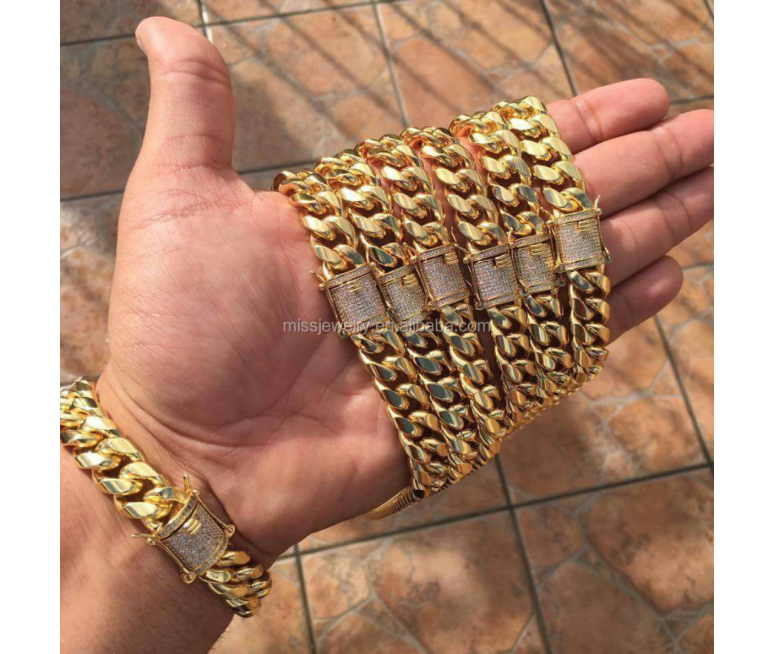 PULSERA DE ESLABONES CUBANOS DE MIAMI...