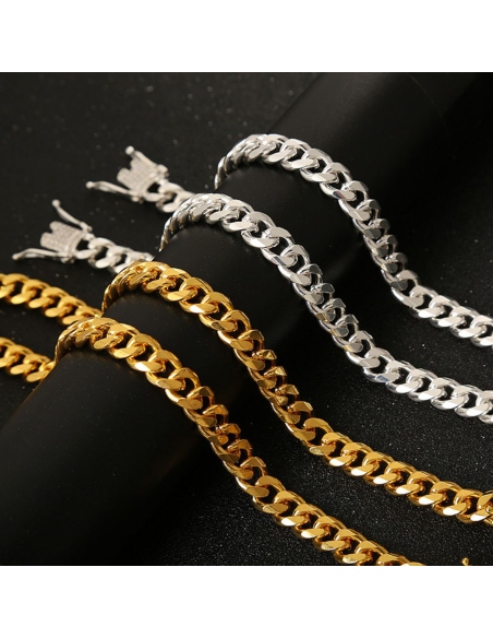 CADENA DE ESLABONES CUBANOS MISS JEWELRY PLATEADO