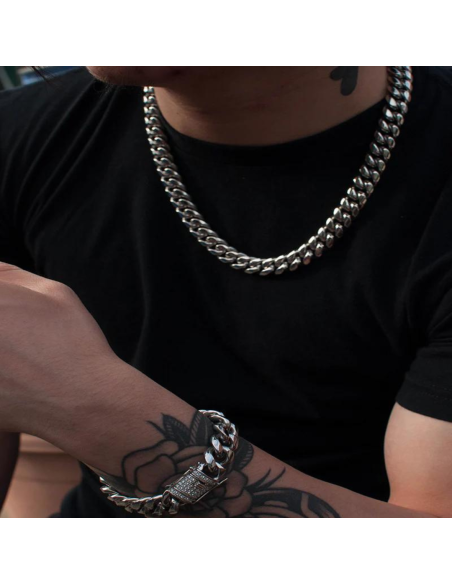 CADENA DE ESLABONES CUBANOS MISS JEWELRY PLATEADO