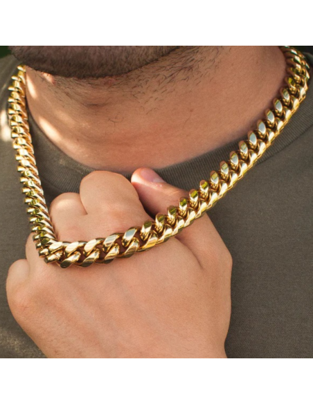 CADENA DE ESLABONES CUBANOS MISS JEWELRY CHAPADO EN ORO