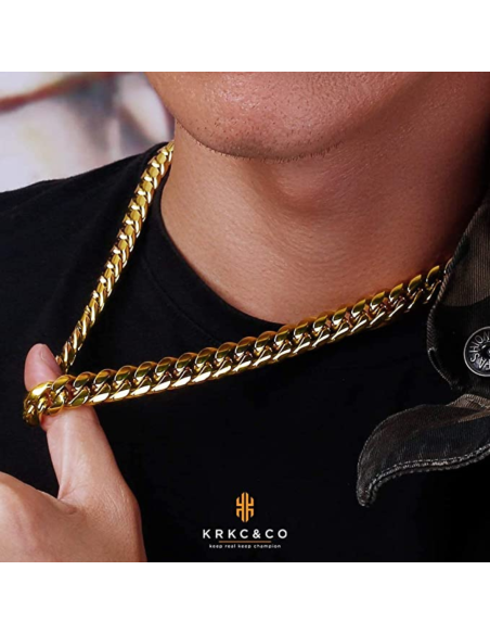 CADENA DE ESLABONES CUBANOS MISS JEWELRY CHAPADO EN ORO