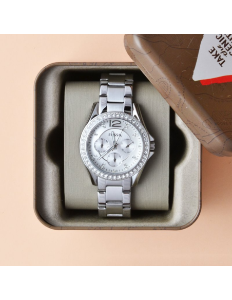 RELOJ FOSSIL RILEY ES3202 38MM PLATEADO