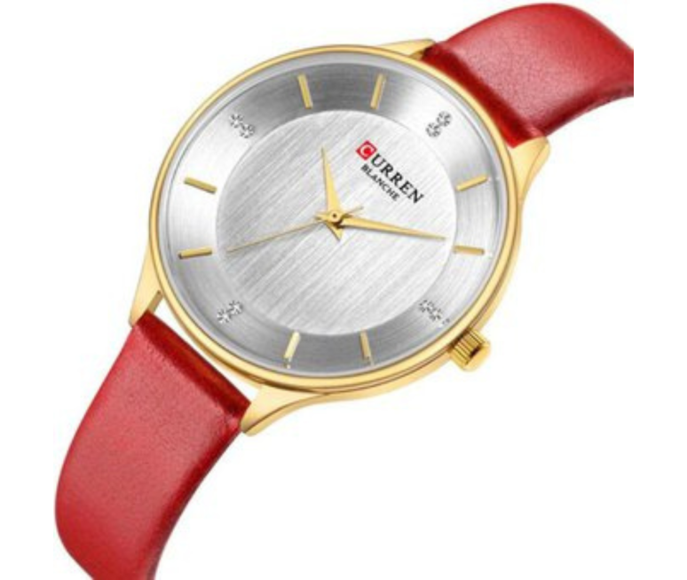 RELOJ CURREN 9041 CORREA CUERO ROJO