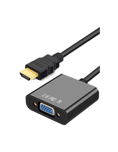 ADAPTADOR ARGOM HDMI MACHO A VGA HEMBRA NEGRO