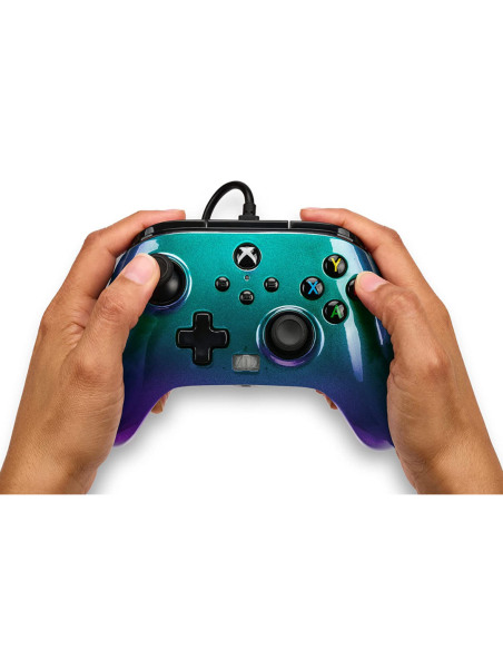 MANDO CONTROLADOR CON CABLE MEJORADO POWERA PARA XBOX AURORA BOREALLIS GAMEPAD
