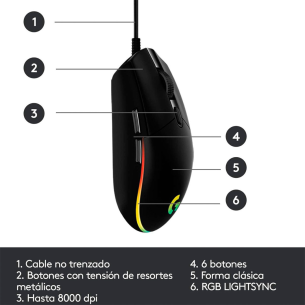 MOUSE LOGITECH GAMER G203... 2