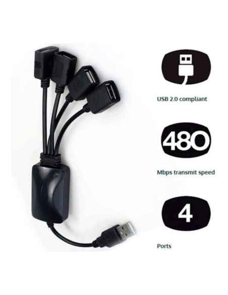HUB USB 2.0 4 PUERTOS XTECH XTC-320
