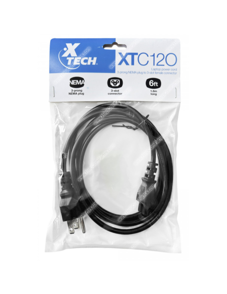 CABLE DE PODER XTECH PARA PORTATIL 3 PLUG