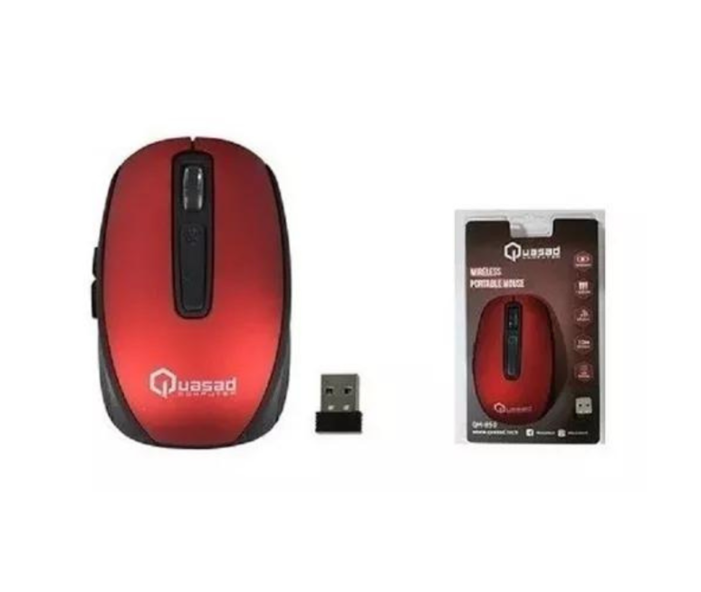 MOUSE QUASAD QM-850 WIRELESS RECARGABLE ROJO