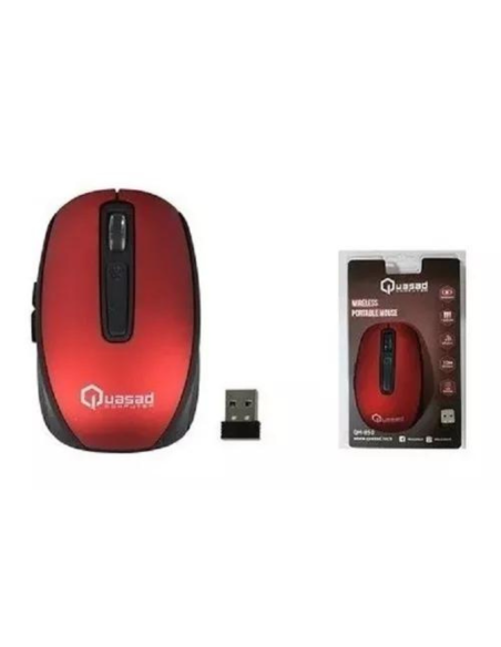 MOUSE QUASAD QM-850 WIRELESS RECARGABLE ROJO