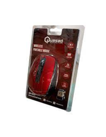 MOUSE QUASAD QM-850 WIRELESS RECARGABLE ROJO
