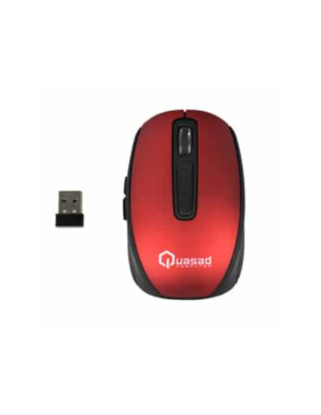 MOUSE QUASAD QM-850 WIRELESS RECARGABLE ROJO