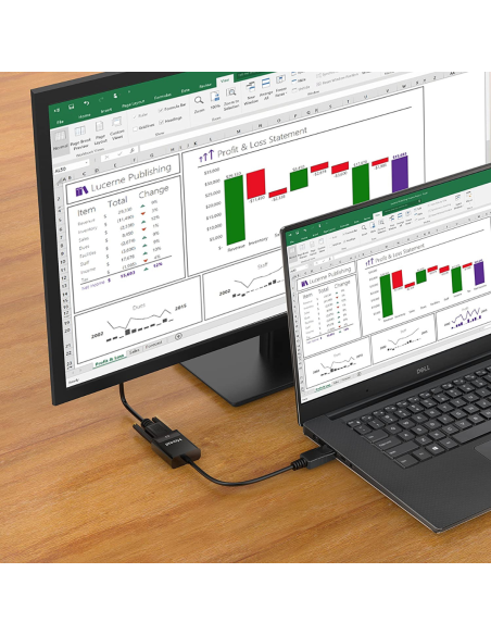 ADAPTADOR CABLE MOREAD DISPLAYPORT MACHO A VGA HEMBRA