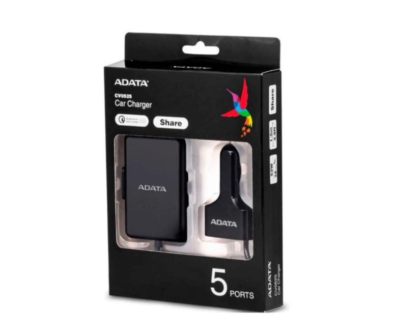 CARGADOR ADATA PARA AUTO 4 PUERTOS USB 2,0 1 PUERTO USB 3,0 NEGRO