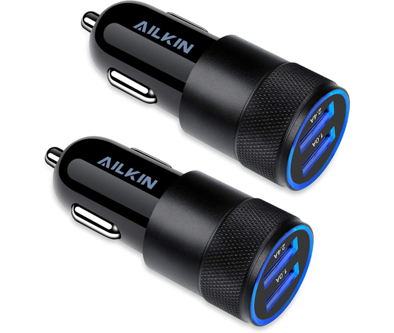 CARGADOR DE CARRO ALKIN DOBLE PUERTO USB ORIGINAL