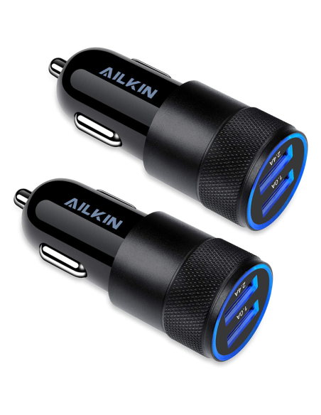 CARGADOR DE CARRO ALKIN DOBLE PUERTO USB ORIGINAL