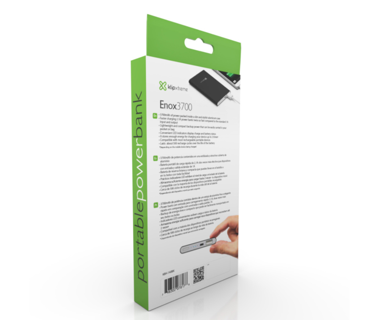 CARGADOR PORTABLE KLIP XTREME 3700mAh