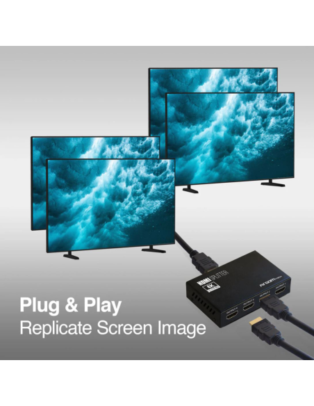 HUB HDMI SPLITTER ARGOM 4 CANALES MULTIPLICADOR DE SEÑAL