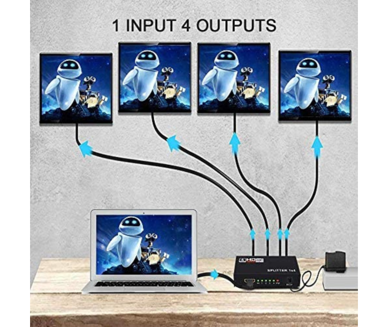 HUB HDMI SPLITTER ARGOM 4 CANALES...