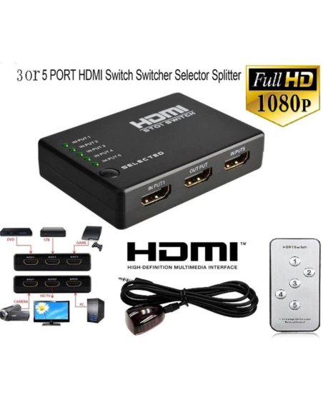 HUB HDMI SPLITTER ARGOM 4 CANALES MULTIPLICADOR DE SEÑAL