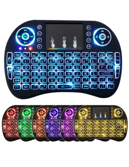 MINI TECLADO INALAMBRICO 7 COLORES RGB