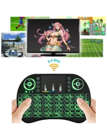 MINI TECLADO INALAMBRICO 7 COLORES RGB