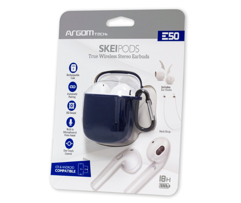 AUDIFONO ARGOM SKEIPOD E50 TRUE WIRELESS BT NEGRO