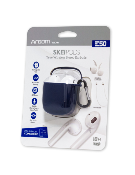 AUDIFONO ARGOM SKEIPOD E50 TRUE WIRELESS BT NEGRO