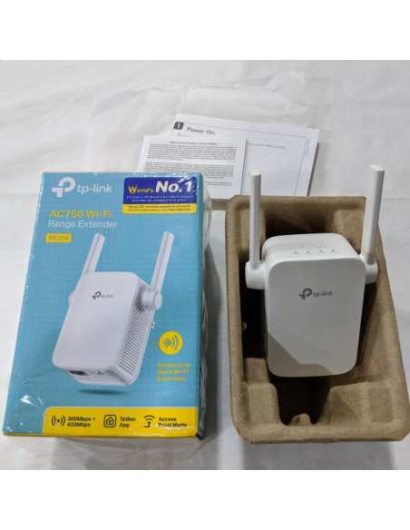 EXTENSOR WIFI TP-LINK AC750 RE205 DOBLE BANDA 2 ANTENAS