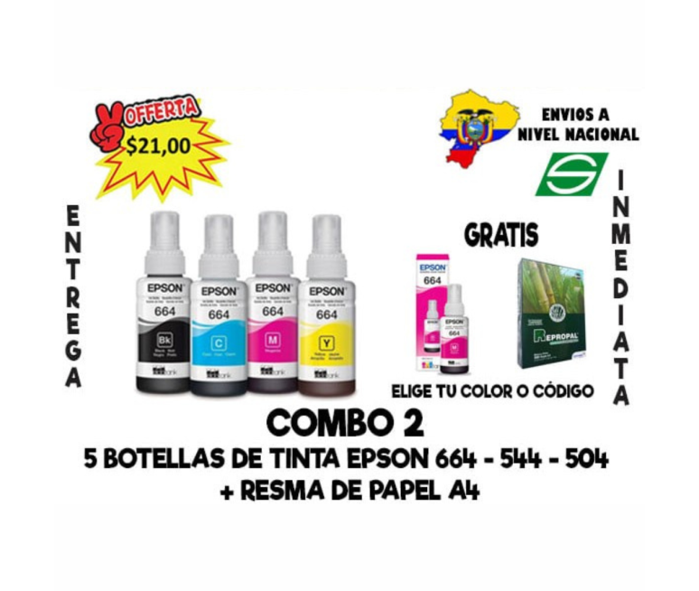 COMBO DE TINTAS FORMULADAS EPSON - HP...
