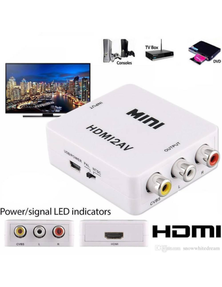 CONVERTIDOR DE AUDIO Y VIDEO RCA A HDMI
