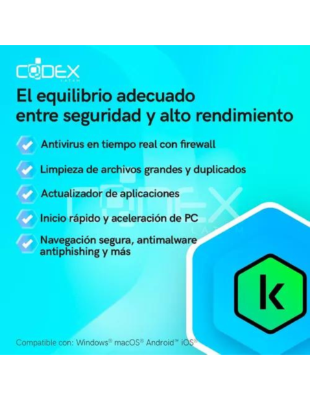 ANTIVIRUS KASPERSKY STANDAR – SEGURIDAD – RENDIMIENTO 1AÑO 1PC