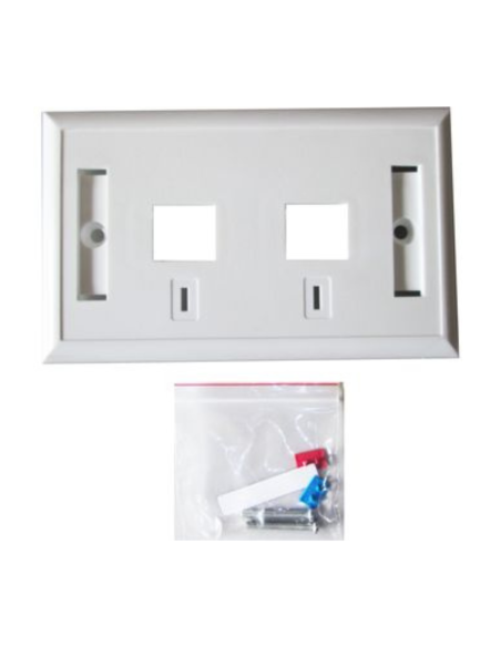 FACE PLATE DE PARED NEWLINK 2 PUERTOS TAPA BLANCA