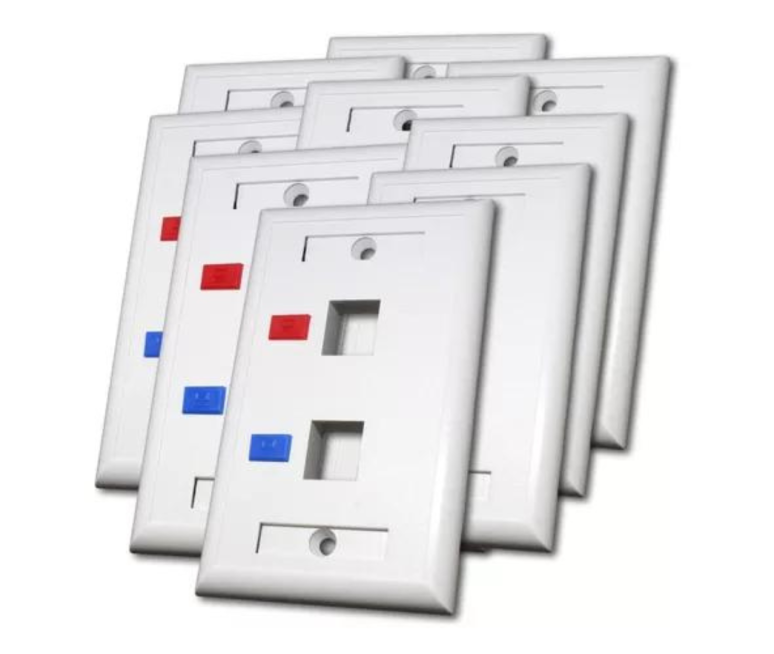 FACE PLATE DE PARED NEWLINK 2 PUERTOS...