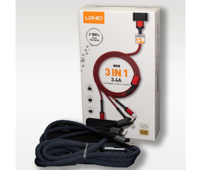 CABLE LDNIO LC93 3 EN 1 - 18W 3.4A EN...