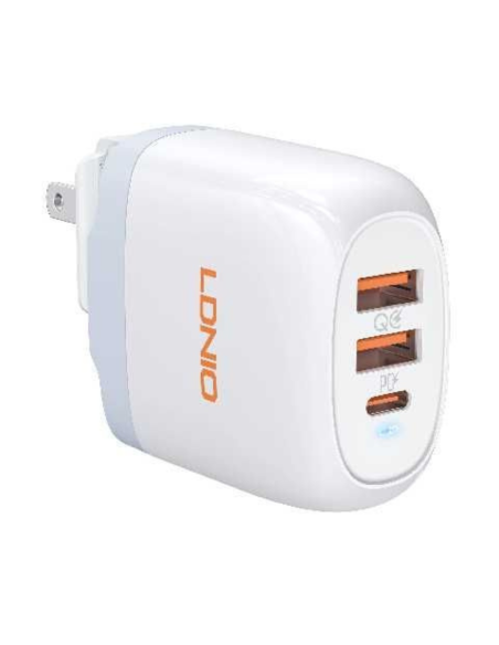 CARGADOR LDNIO A3511Q 65W PD + 2USB CON CABLE (TIPO C o MICRO-USB)