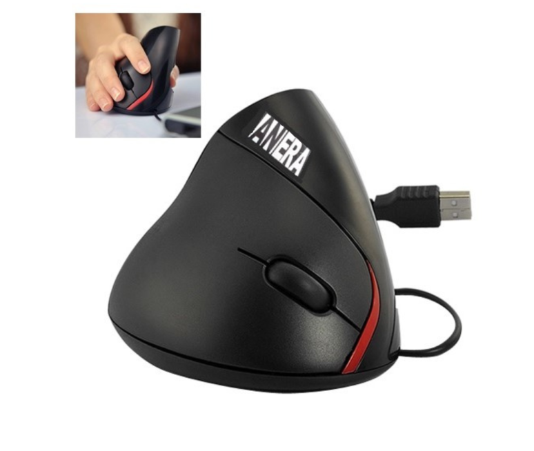 MOUSE ERGONOMICO NEGRO CON CABLE