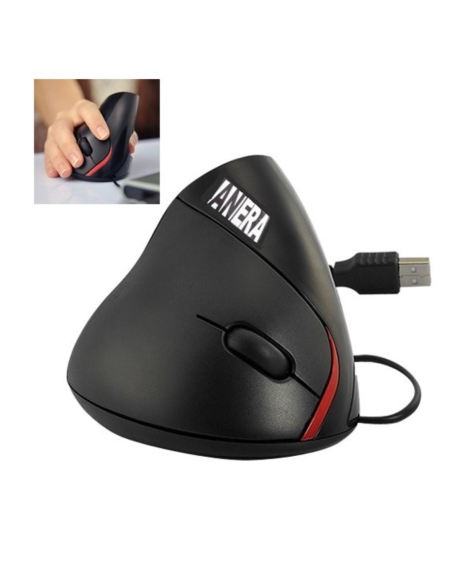 MOUSE ERGONOMICO NEGRO CON CABLE