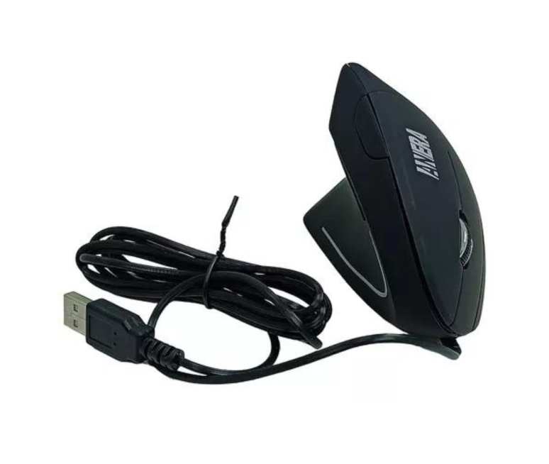 MOUSE ERGONOMICO NEGRO CON CABLE