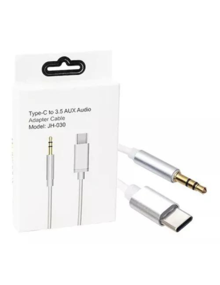 ADAPTADOR DE AUXILIAR 3.5 MACHO A TIPO C MACHO JH-030