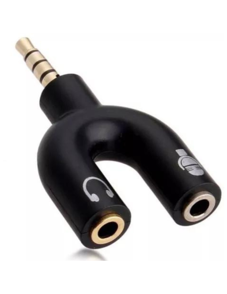 ADAPTADOR DE AUDIO JACK 3.5MM A DOBLE Y MACHO Y HEMBRA