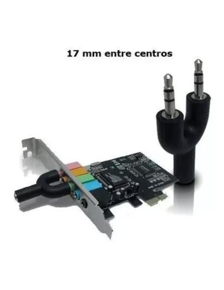 ADAPTADOR DE AUDIO JACK 3.5MM A DOBLE Y MACHO Y HEMBRA